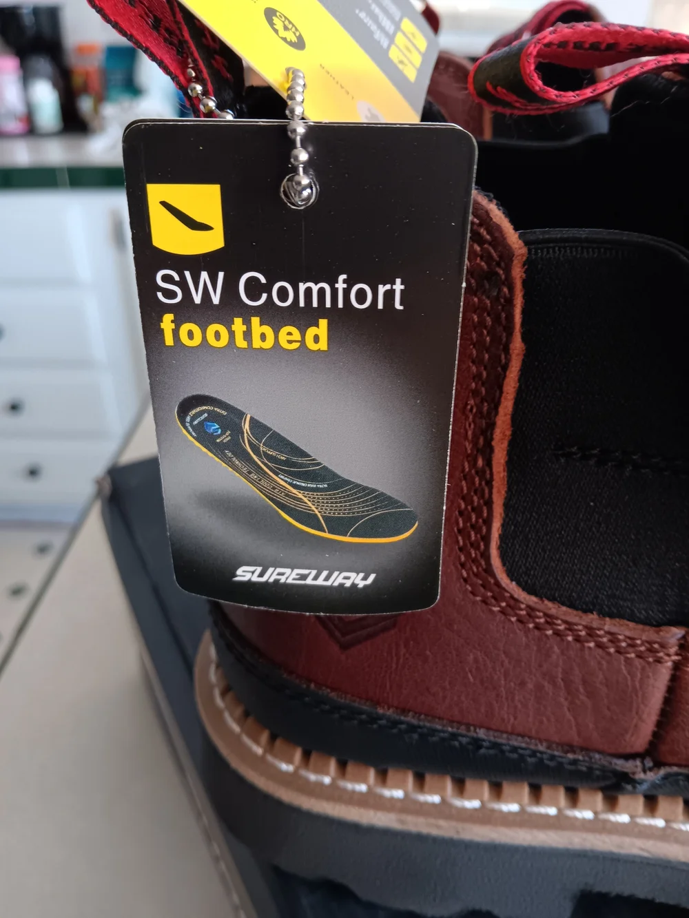 Men's Brown Leather Sureway  Work Boots Size 9.